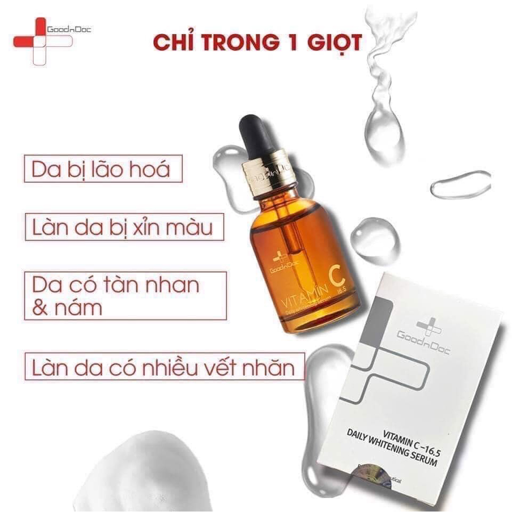 Serum Chuyên Nám Goodndoc Vitamin C 16.5 Daily Whitening Serum Giúp Trắng Sáng Da, Hỗ Trợ Giảm Thâm Nám, Chống Lão Hóa - GoodnDoc Vitamin C 30ml