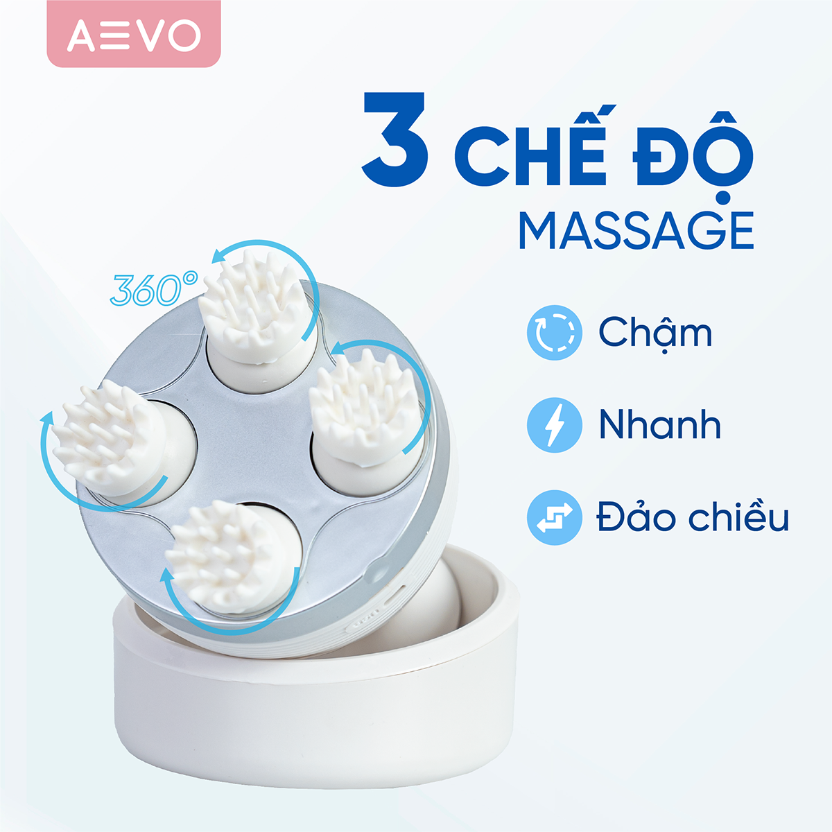 Máy Massage Đầu Cổ Vai Gáy AEVO Scalp Massager - Máy Mat Xa Chính Hãng - Matxa Đầu Giải Toả Căng Thẳng, Mệt Mỏi