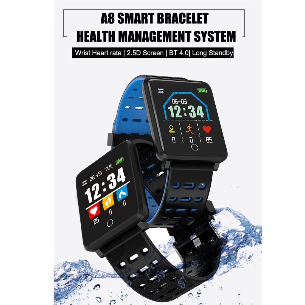F3 Sports Smartwatch Alarm Clock 180mAh Bracelet Men Women Pedometer Black
