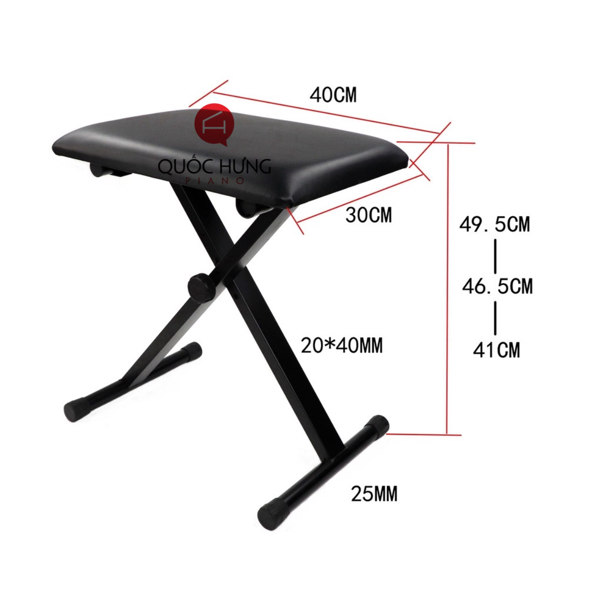 Ghế ngồi chỉnh 3 cấp độ cho Piano, Organ, Guitar và các loại nhạc cụ khác