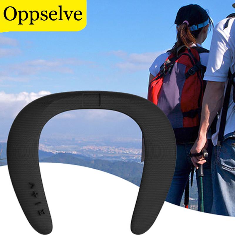 Loa cổ gắn trên cổ loa di động loa bluetooth stereo fm hỗ trợ phát thanh sd slot với micphone cho trò chơi Color: Grey