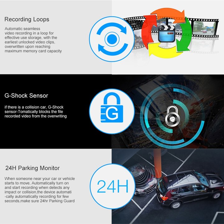 Camera hành trình đặt taplo ô tô 4G, wifi, 7 inch tích hợp cam lùi K7 - Hàng nhập khẩu
