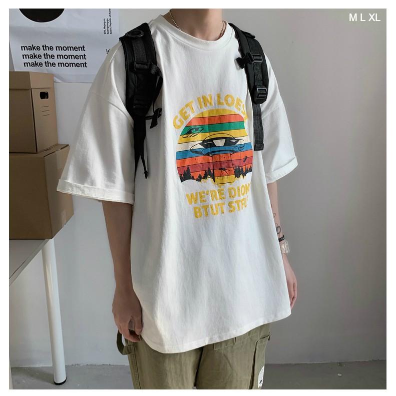 Áo Thun Tay Lỡ Unsiex GET IN LOESR Form Rộng Ulzzang