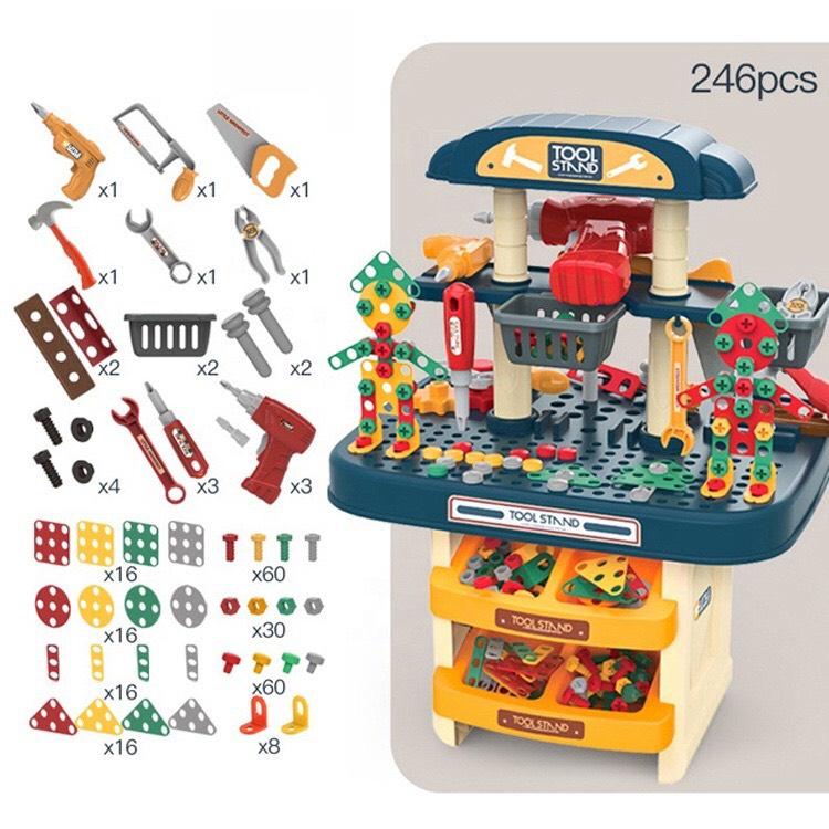 DOUBLE SIDED TOOL TABLE TOY BỘ KỸ SƯ LẮP RÁP KỸ THUẬT CAO CẤP CỠ LỚN CHO BÉ