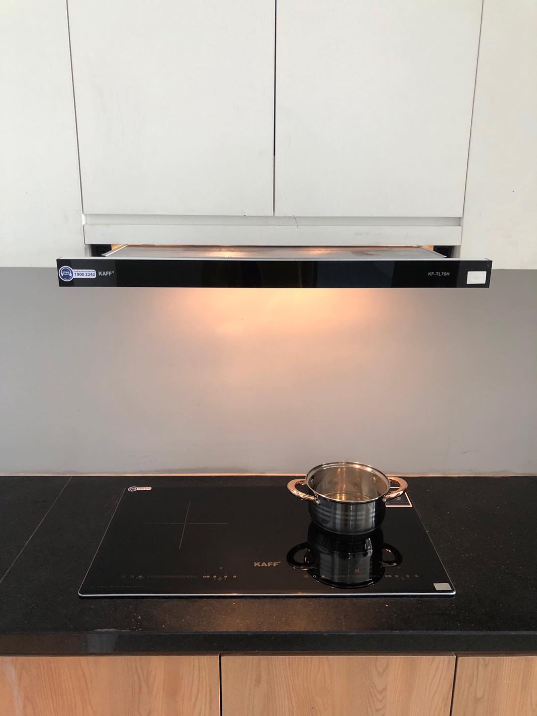 Máy hút mùi âm tủ inox phối kính 600mm KAFF KF-TL60H - Hàng Chính Hãng