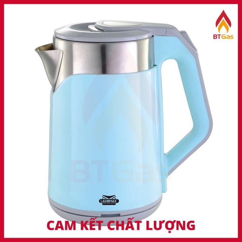 Bình đun siêu tốc dung tích 2.3 Lít, ấm siêu tốc Inox 2 lớp chống phỏng đun nước siêu nhanh Ladomax HA-886 - Hàng chính hãng