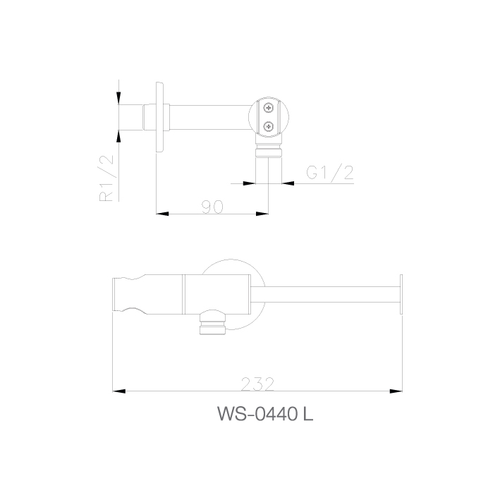 WS-0440L - Giá cài vòi xịt kết hợp móc treo giấy vệ sinh-trái