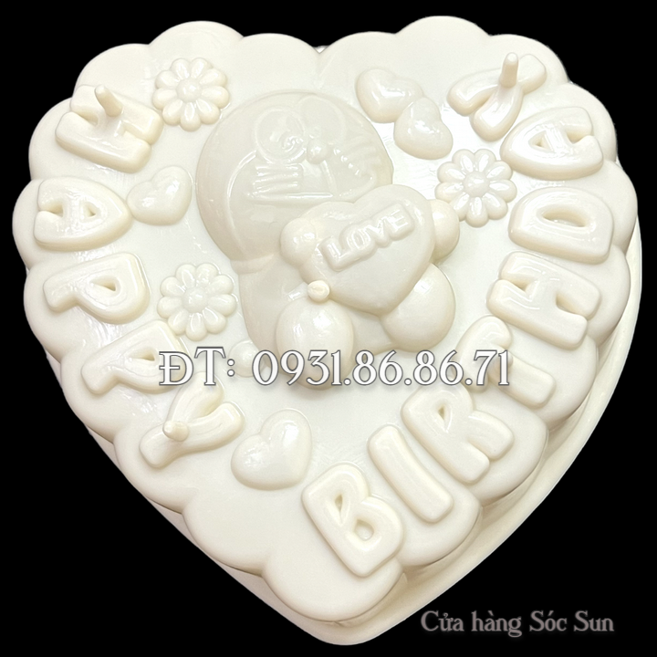 Khuôn làm bánh, rau câu Happy Birthday Doremon loại 20 cm – Mã số 1932
