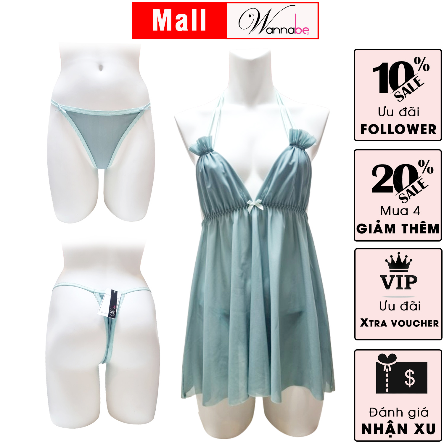 Váy ngủ lưới sexy WANNBE DNC16 đầm ngủ xuyên thấu khiến chàng luôn mê đắm bạn
