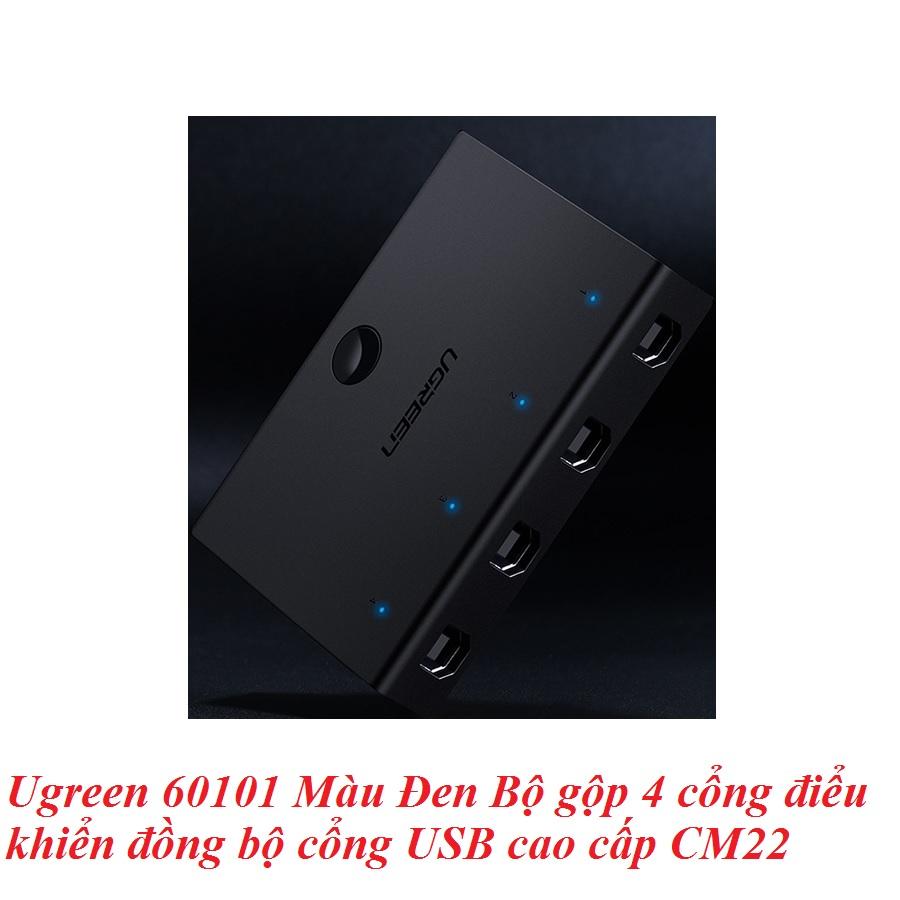 Ugreen UG60101CM228TK Màu Đen Bộ gộp 4 cổng điểu khiển đồng bộ cổng USB cao cấp - HÀNG CHÍNH HÃNG