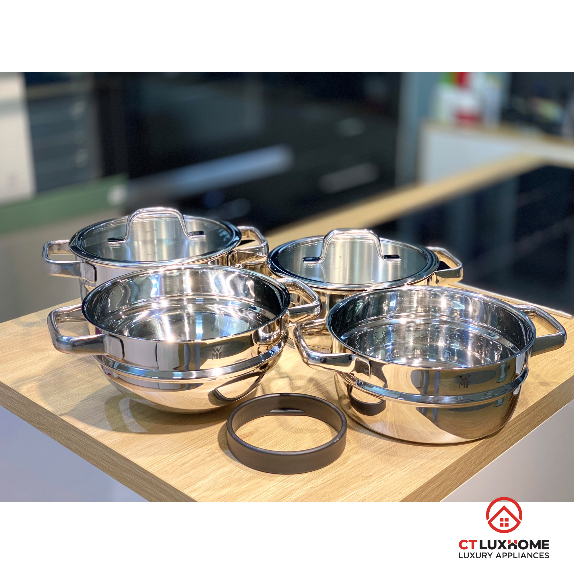 Bộ nồi 4 Món Compact Cuisine Chất Liệu Thép Cromargan Không Gỉ, Có Thể Xếp Chồng Lên Nhau 20cm - 0798046380
