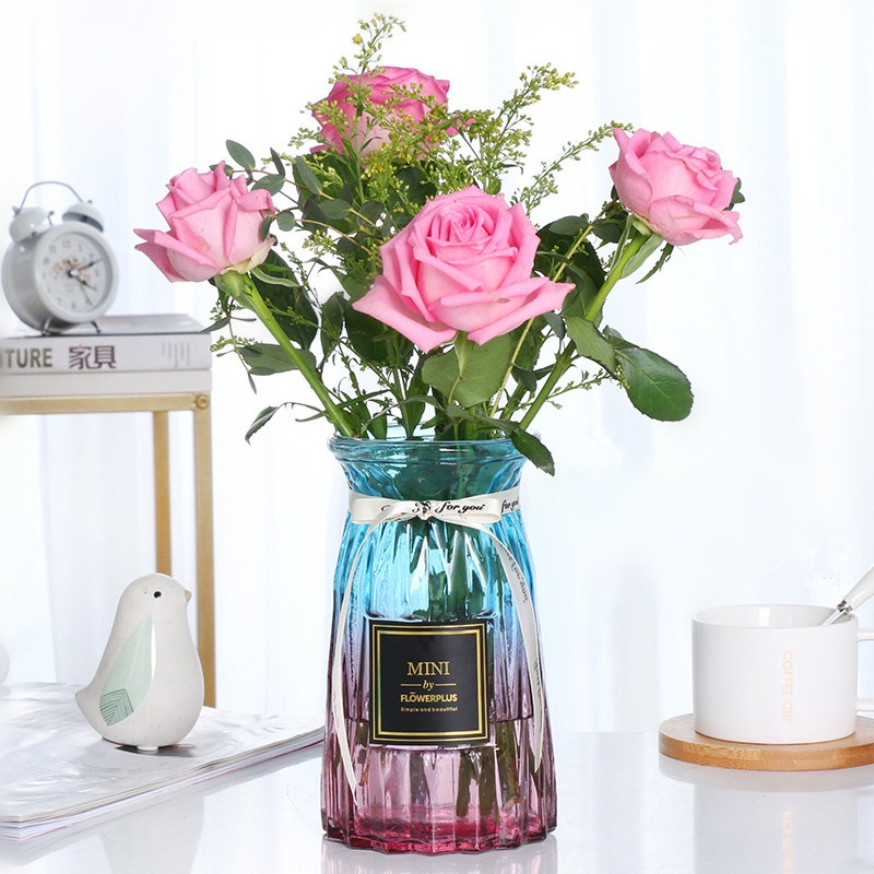 Bình hoa thủy tinh mini nhiều màu 15cm 18cm và 20cm - Lọ hoa thủy tinh Bình bông Lọ cắm hoa để bàn decor đẹp