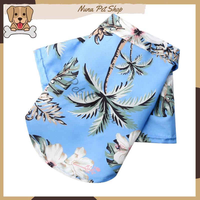 Áo sơ mi phong cách Hawaii cho thú cưng đi biển, áo cho chó mèo mùa hè thoáng mát