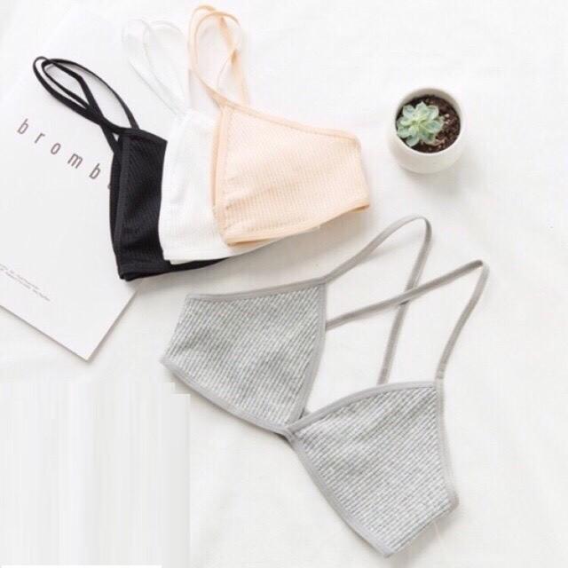 Áo Bralette Cotton Siêu Mỏng Không Móc Dây Chéo (Mã B246)