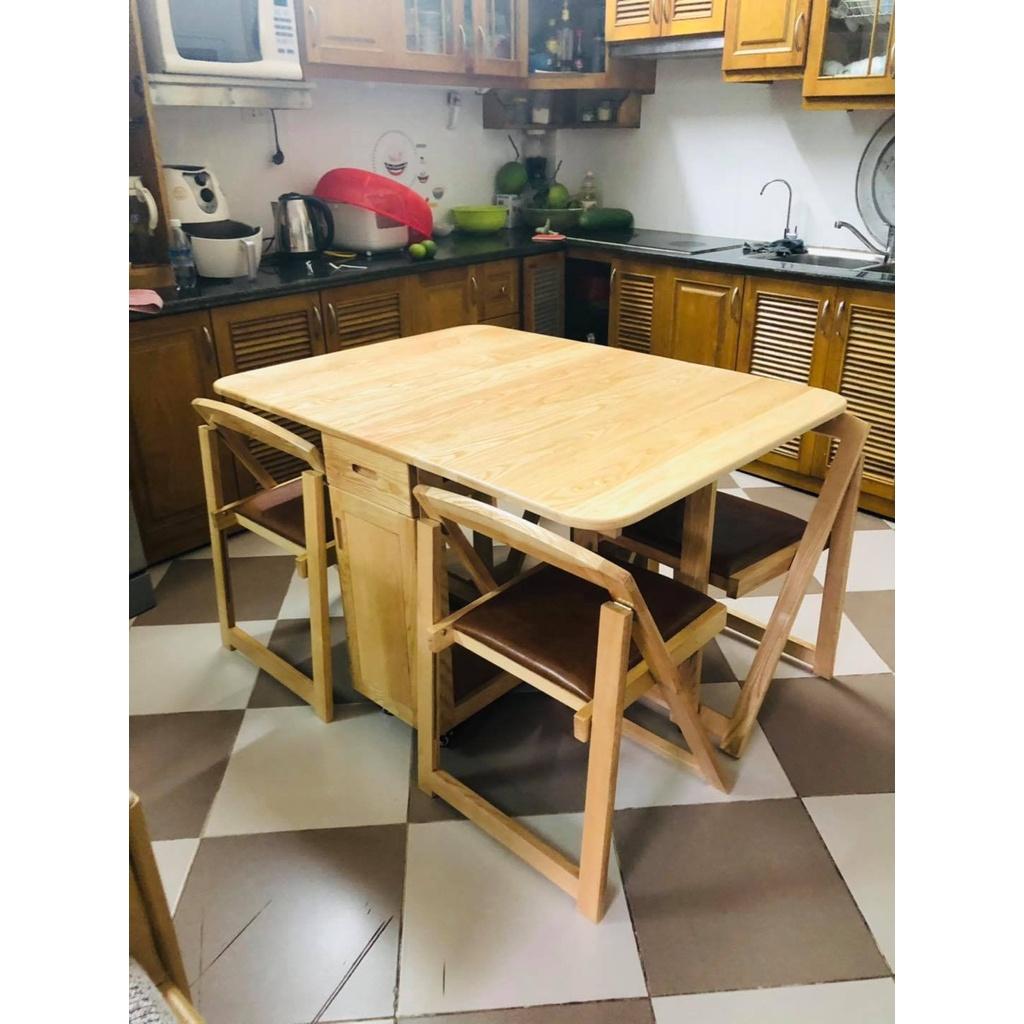 Bàn Ăn Thông Minh Gấp Gọn Gỗ Sồi Tự Nhiên