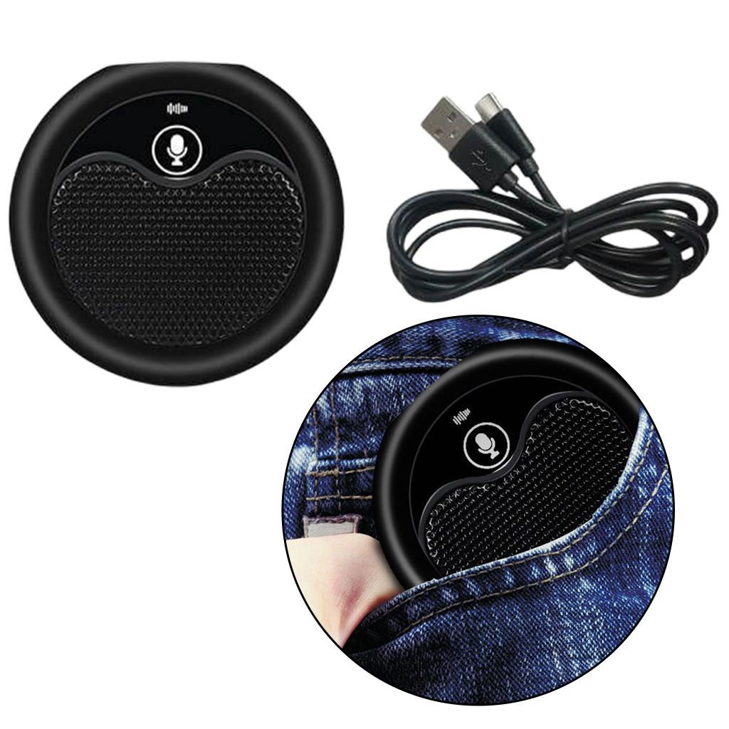 USB Conference Microphone Noise Canceling 360° with Mute for Chatting Tablet