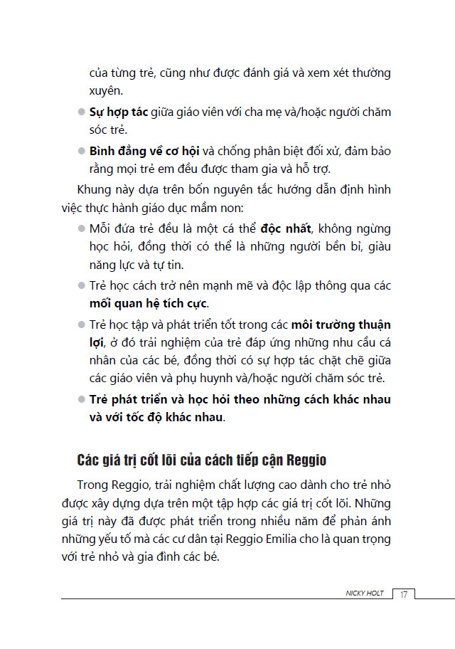 Sách Cẩm nang giáo dục mầm non theo cách tiếp cận Reggio