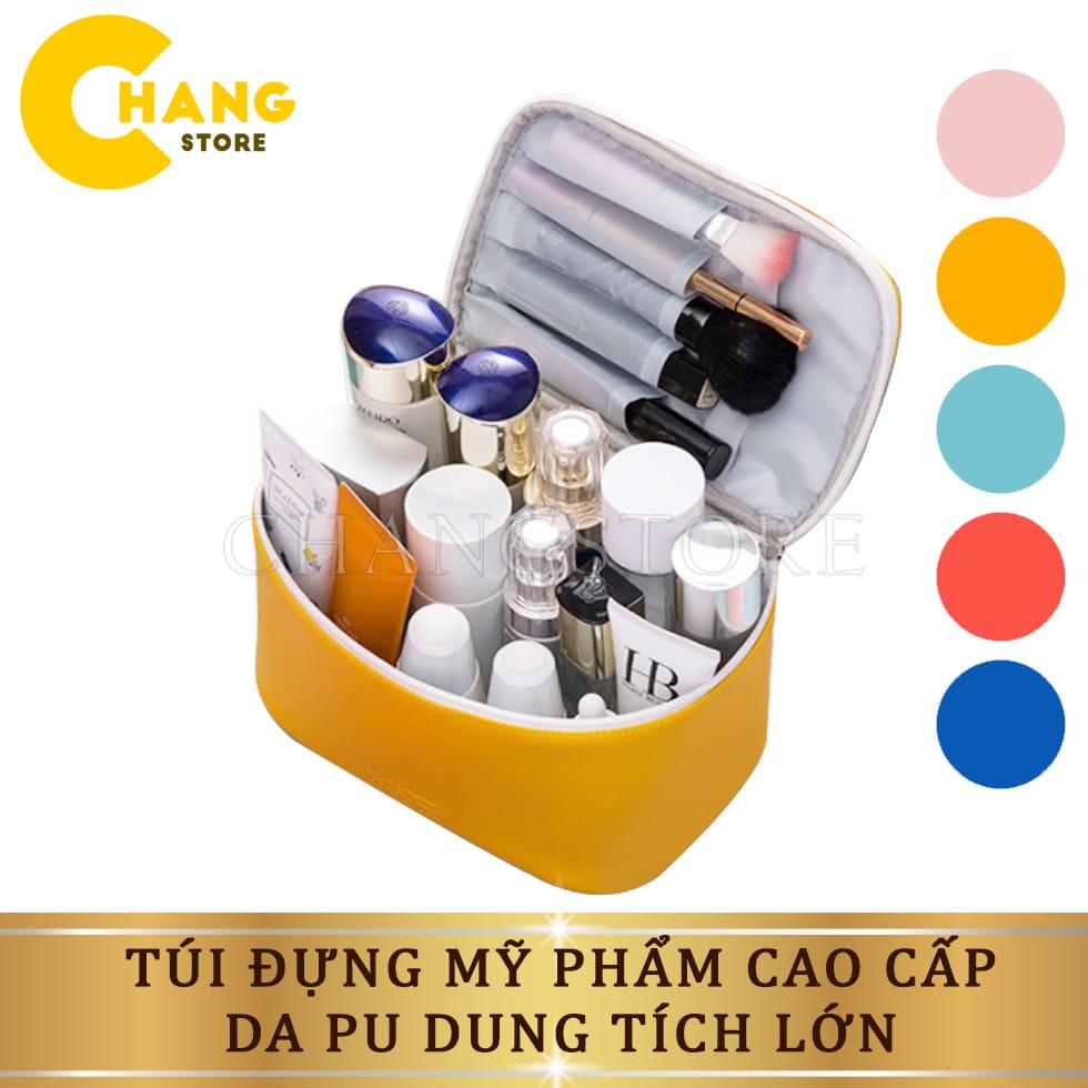 Túi Đựng Mỹ Phẩm Xách Tay Da Pu, Túi Đựng Đồ Trang Điểm Dung Tích Lớn Siêu Tiện Lợi