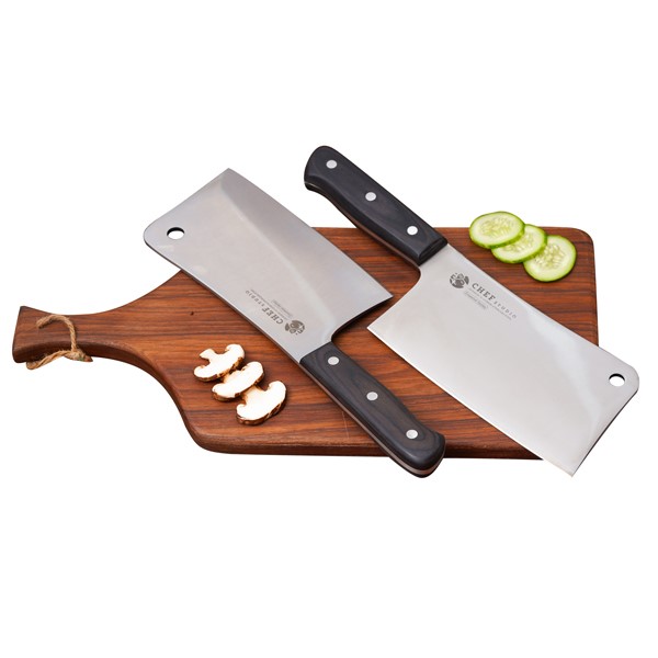 Dao chặt nhà bếp Chef Studio Essential Cleaver 175mm. Lưỡi thép SUS420-HC, độ cứng 57HRC, Cán gỗ pakka full-tang chắc chắn, đầm tay, nắp chặn bằng thép không gỉ - CHS 205
