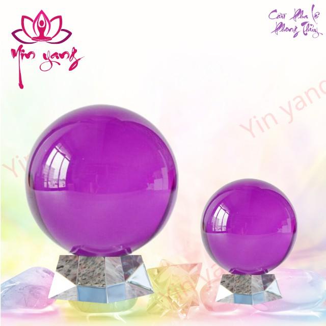 Quả Cầu Phong Thủy Pha Màu Tím