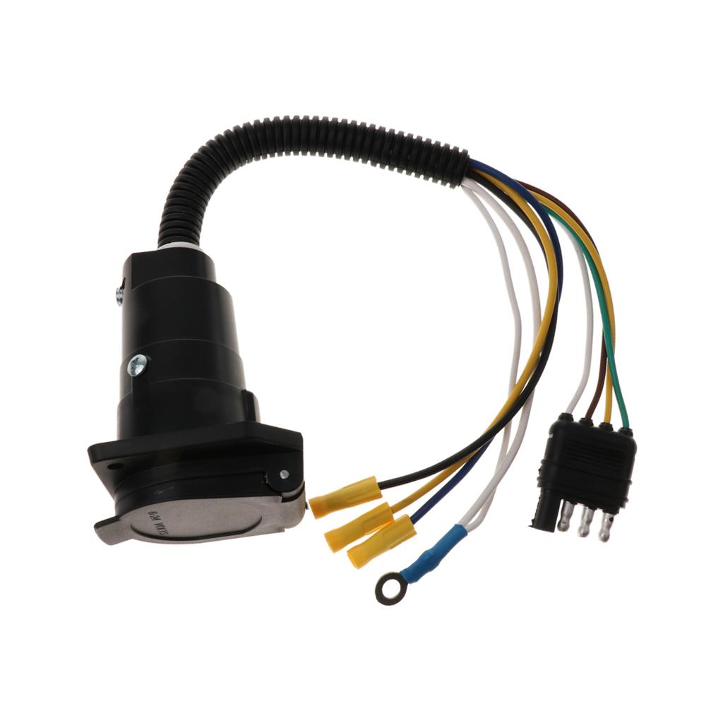 4 Pin to 7 Pin RV Tail Lamp Harness Adapter Trailer Wiring Plug Converter