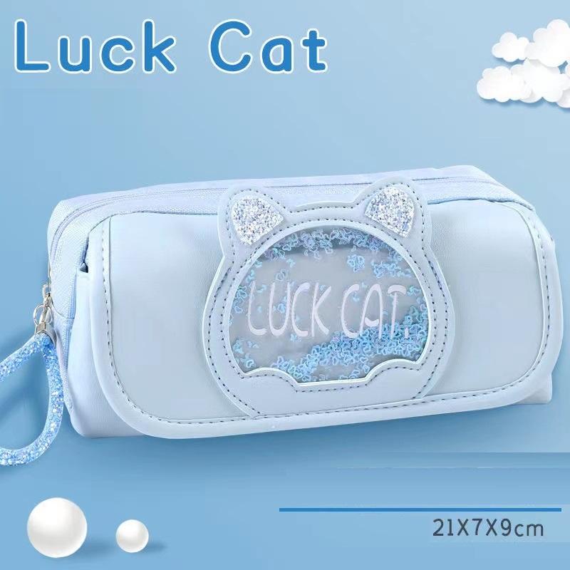 Hộp Bút Vải Cute Nhiều Ngăn Cho Bé Gái Mẫu Lovely Cat BU12