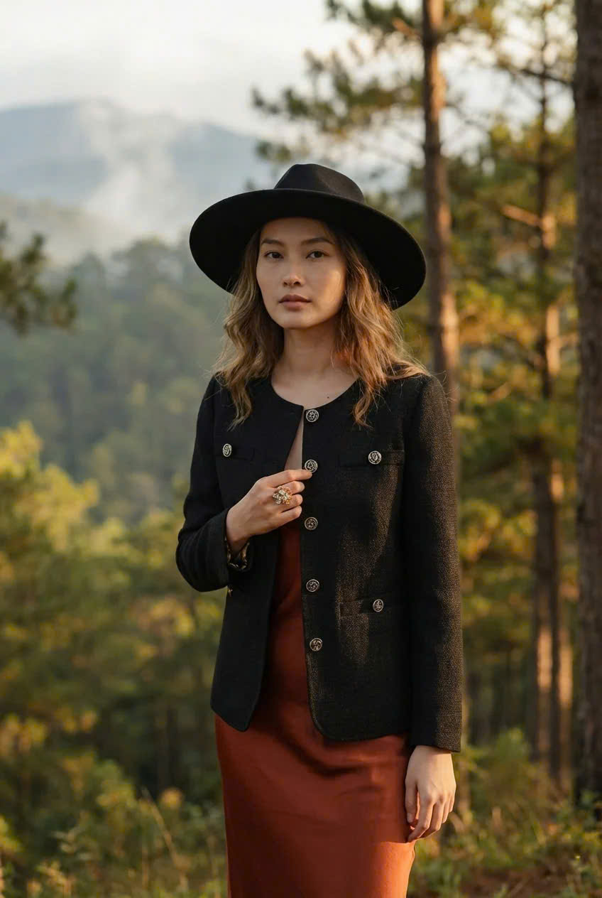 Áo Khoác Nữ, Áo Jacket Tweed Nam Hà TOP187 thời trang thiết kế Hity
