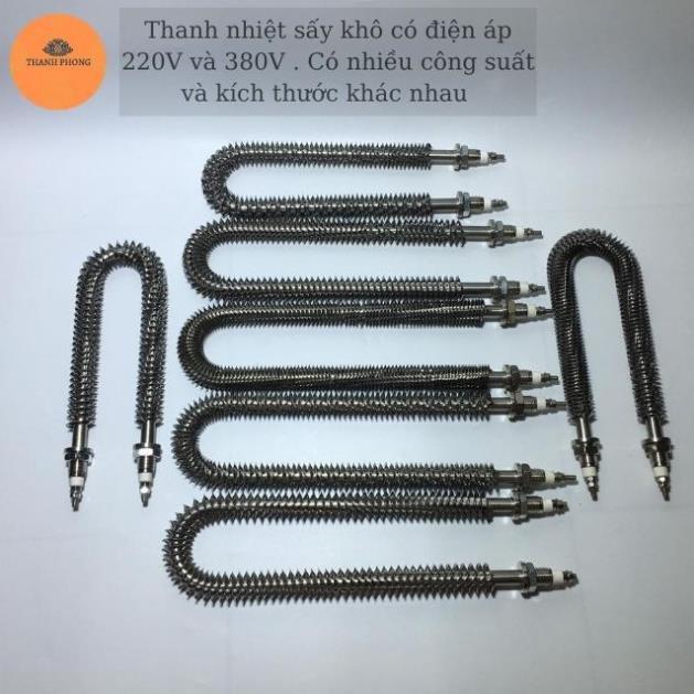Điện Trở Sấy Khô Chữ U Thanh Nhiệt Cánh Tản Đốt Nóng 20cm 220V