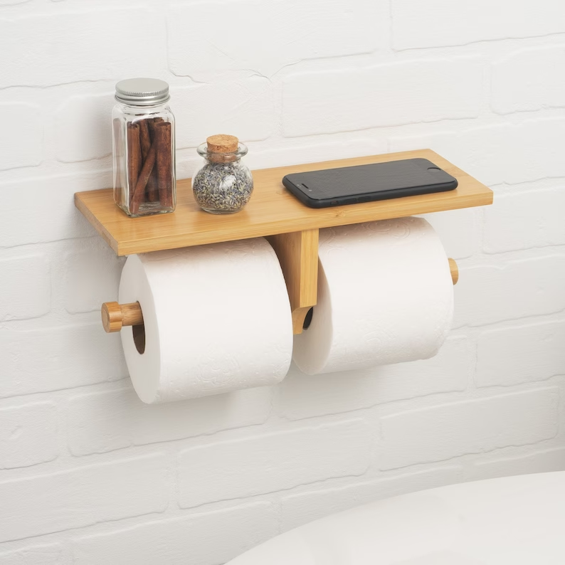 giá kệ gỗ để giấy decor trang trí treo trường trong nhà tắm nhà vệ sinh