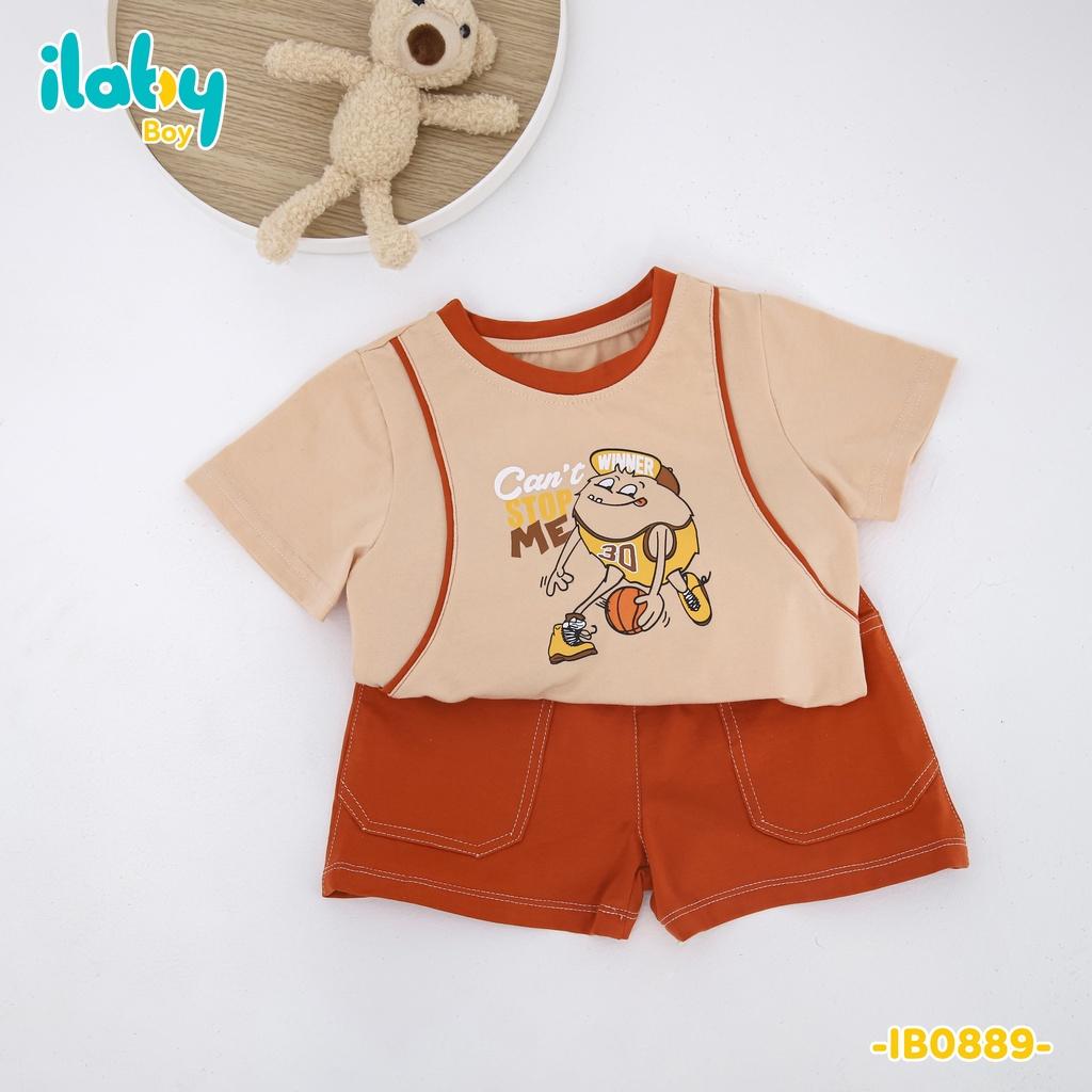 Đồ bộ bé trai ILABY phối viền chất liệu cotton thoáng mát