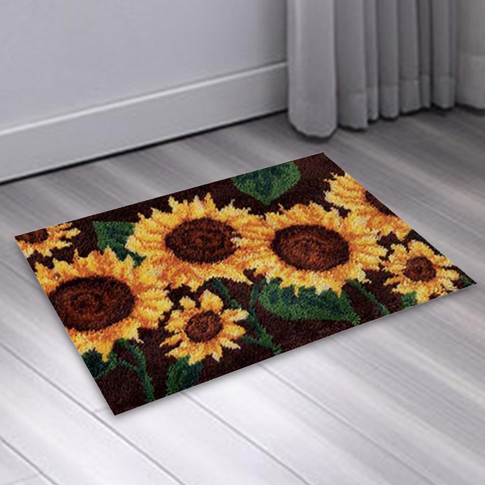 24 x 16" Latch Hook Rug Kits Home Decor Crochet Yarn DIY Rug Making Kits Cushion Unfinished Tapestry Mat for Adults Kids Craft