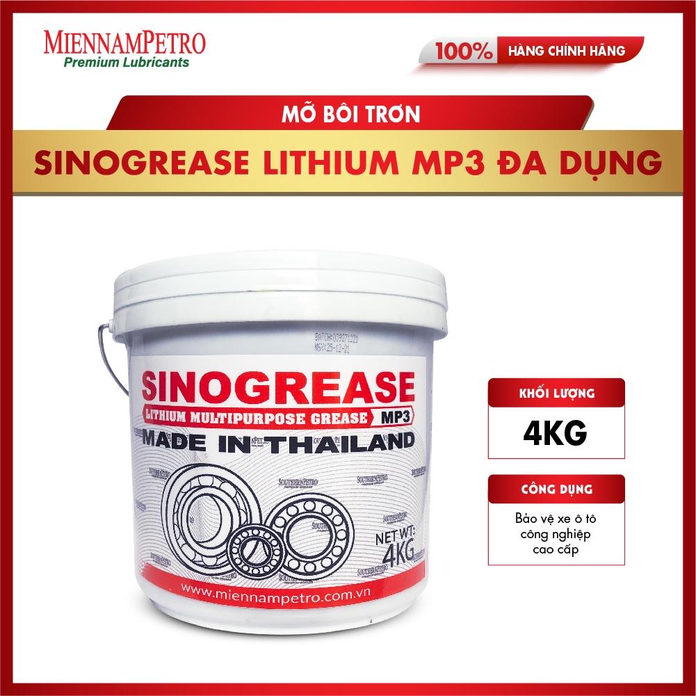 Mỡ Bôi Trơn MiennamPetro Sinogrease Lithium MP3 4KG Đa Dụng Bảo Vệ ​Xe Ô Tô Công Nghiệp Cao Cấp