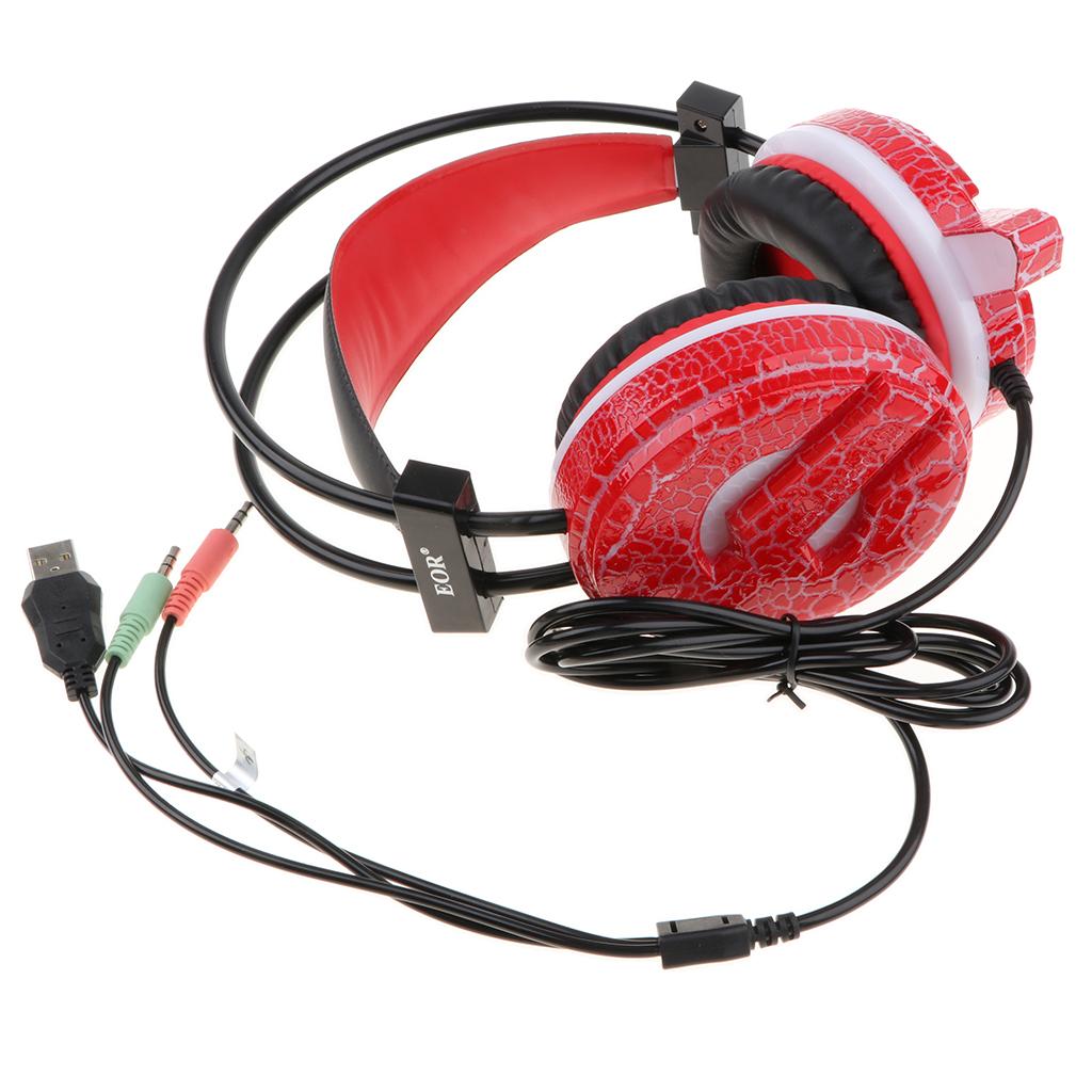 Gaming Headset With Microphone, Headphone with LED Light for Laptop Mobile Phones PC