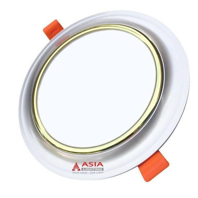 Đèn âm trần mặt cong viền vàng 9w đổi màu ASIA