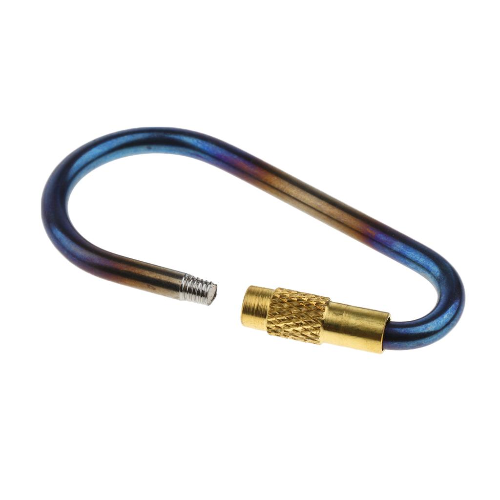Outdoor Camping Mini Screw Locking Titanium Carabiner Keychain Clip Hook