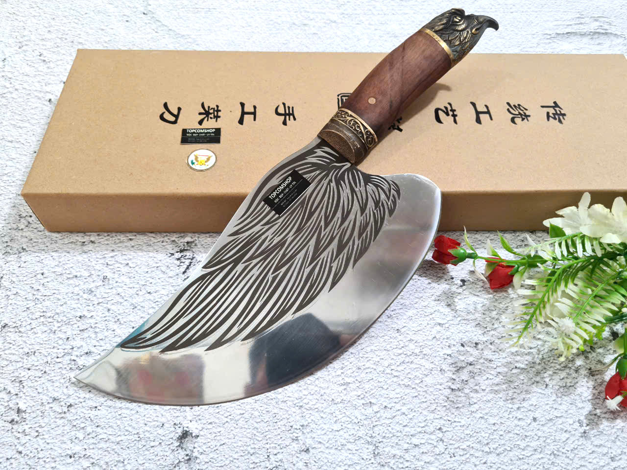 DAO BẾP - DAO THÁI CẮT HOA VĂN KHÂU ĐỒNG MÃ DT159 NTVN topcomshop vn