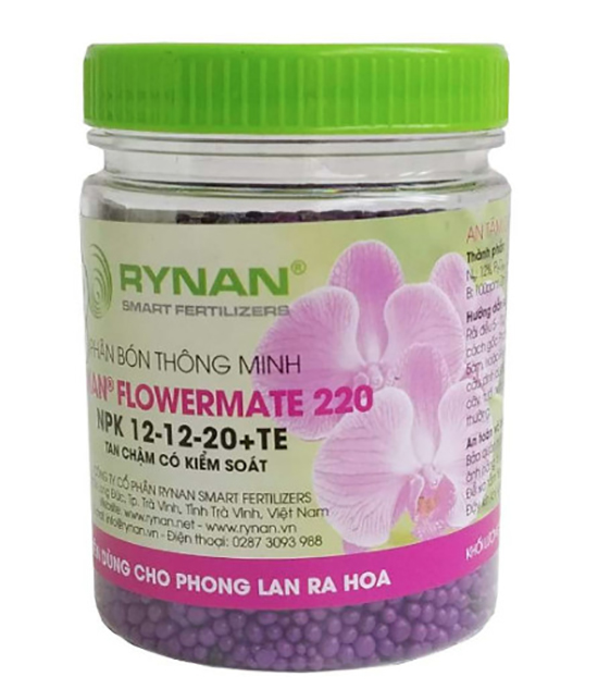 Phân Bón Thông Minh Rynan Flowermate 220 (Hũ 150g) - Giúp Phong Lan Ra Hoa, Trổ Đồng Loạt, Lâu Tàn