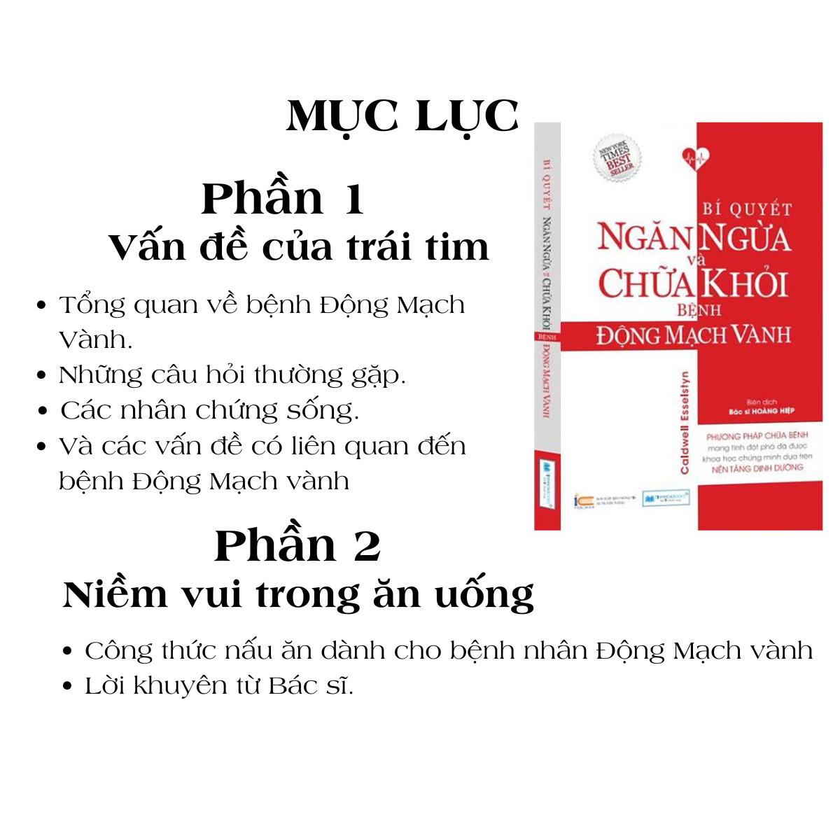 Combo 3 cuốn sách dinh dưỡng: Đông mạch vành + Tim mạch + Ăn lành sống mạnh