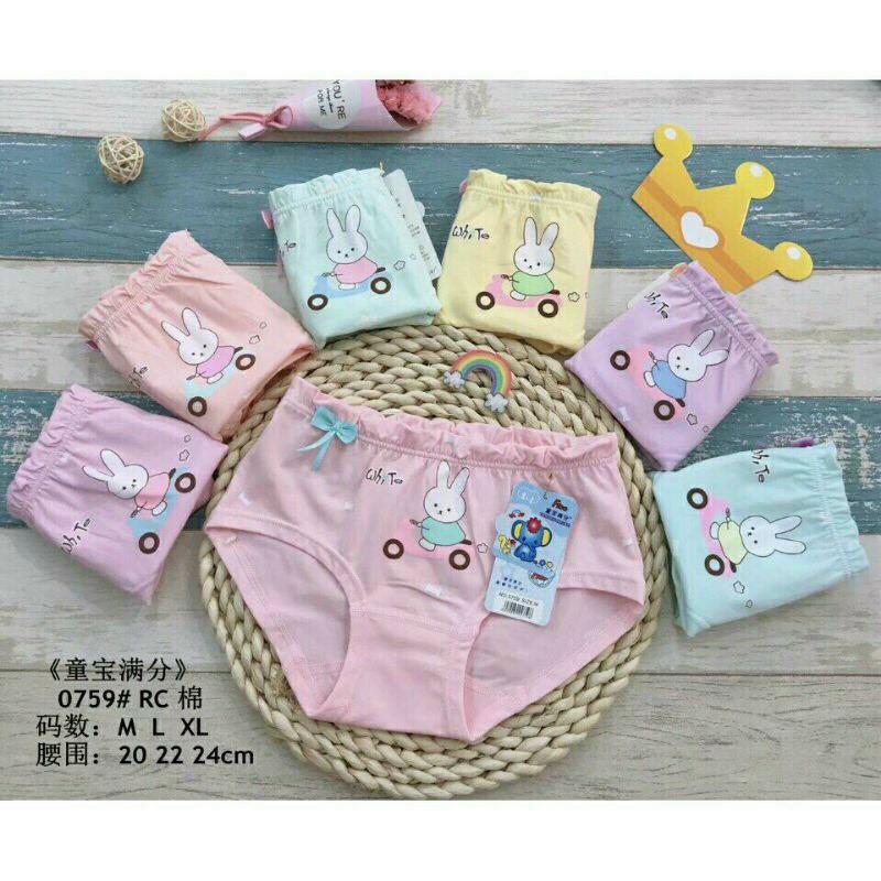 5 quần lót bé gái dạng chéo cotton 0795