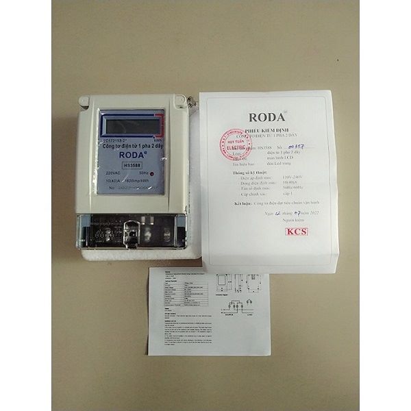 Công Tơ Điện 1 Pha 2 Dây Kiểu Điện Tử 10/40A