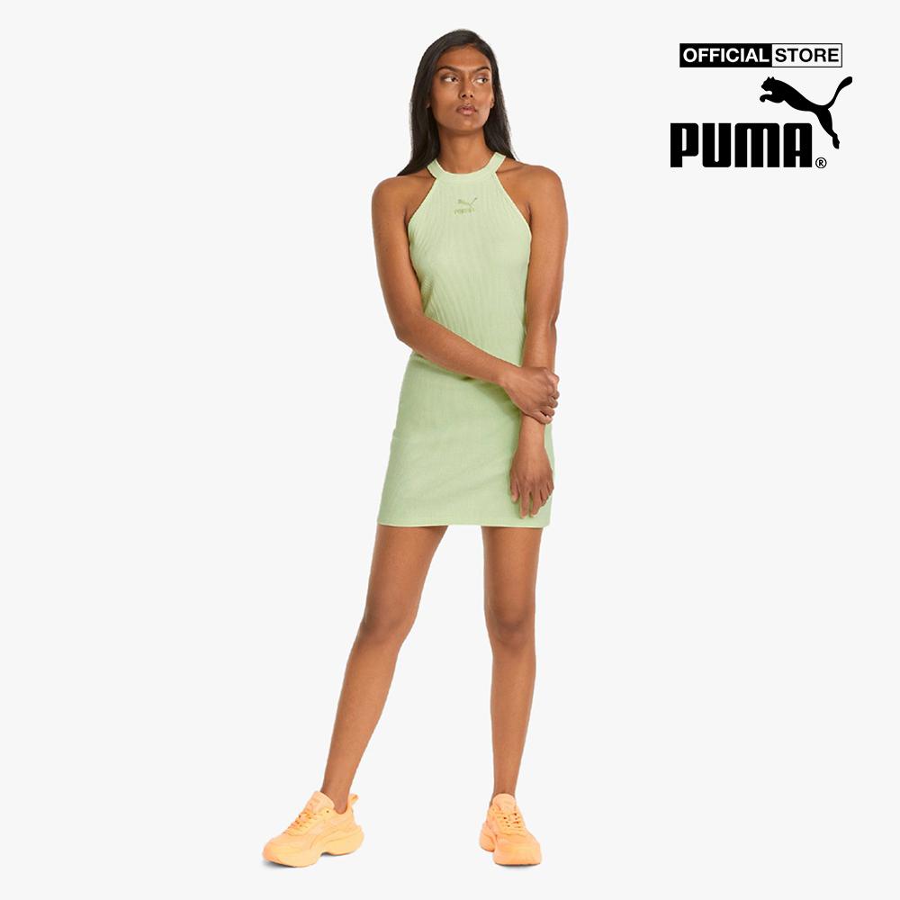 PUMA - Đầm mini ôm body cổ yếm Classics Ribbed Sleeveless 533453