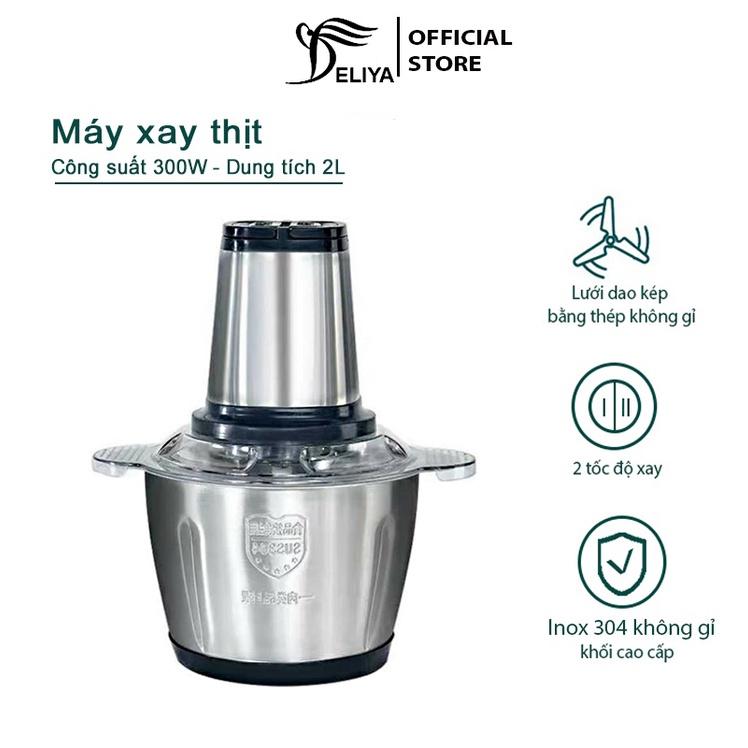 Máy xay thịt đa năng hàng chính hãng DELIYA công suất 250W, cối inox304, 4 lưỡi dao sắc bén