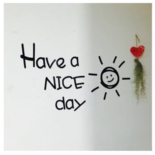 Tranh dán tường trang trí nổi chữ HAVE A NICE DAY mica 3d