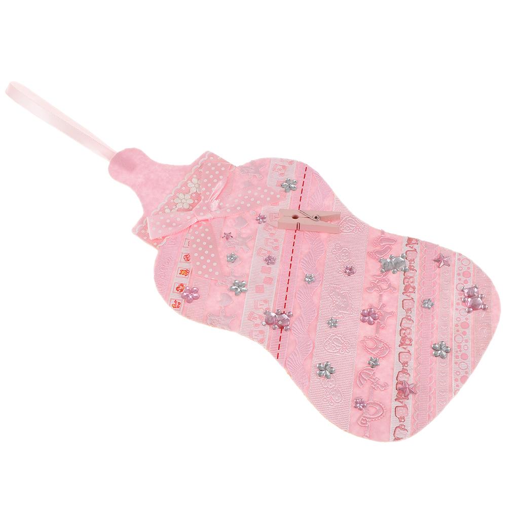 Lovely Fabric Milk Bottle Birthday Party Baby Shower Hanging Decoration Pink
