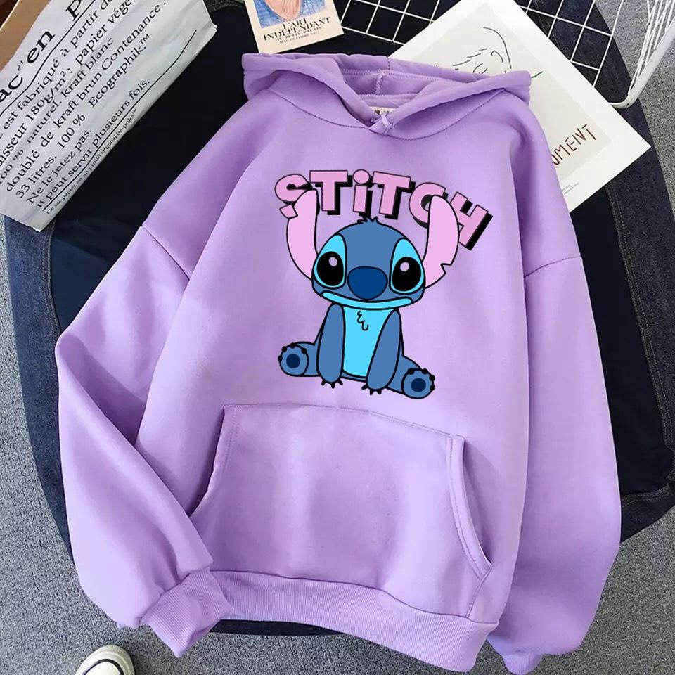 ÁO HOODIE NỈ UNISEX NAM NỮ IN STITCH CÓ KÈM CLIP THẬT