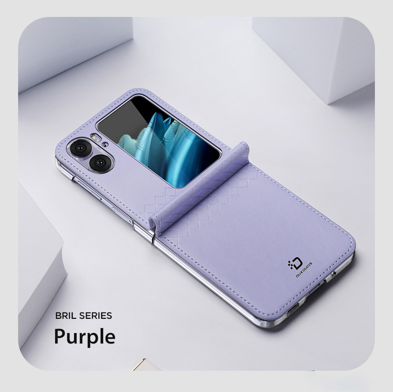 Bao da cho OPPO Find N2 Flip Dux Ducis Bril Series PU Leather - Hàng Nhập Khẩu