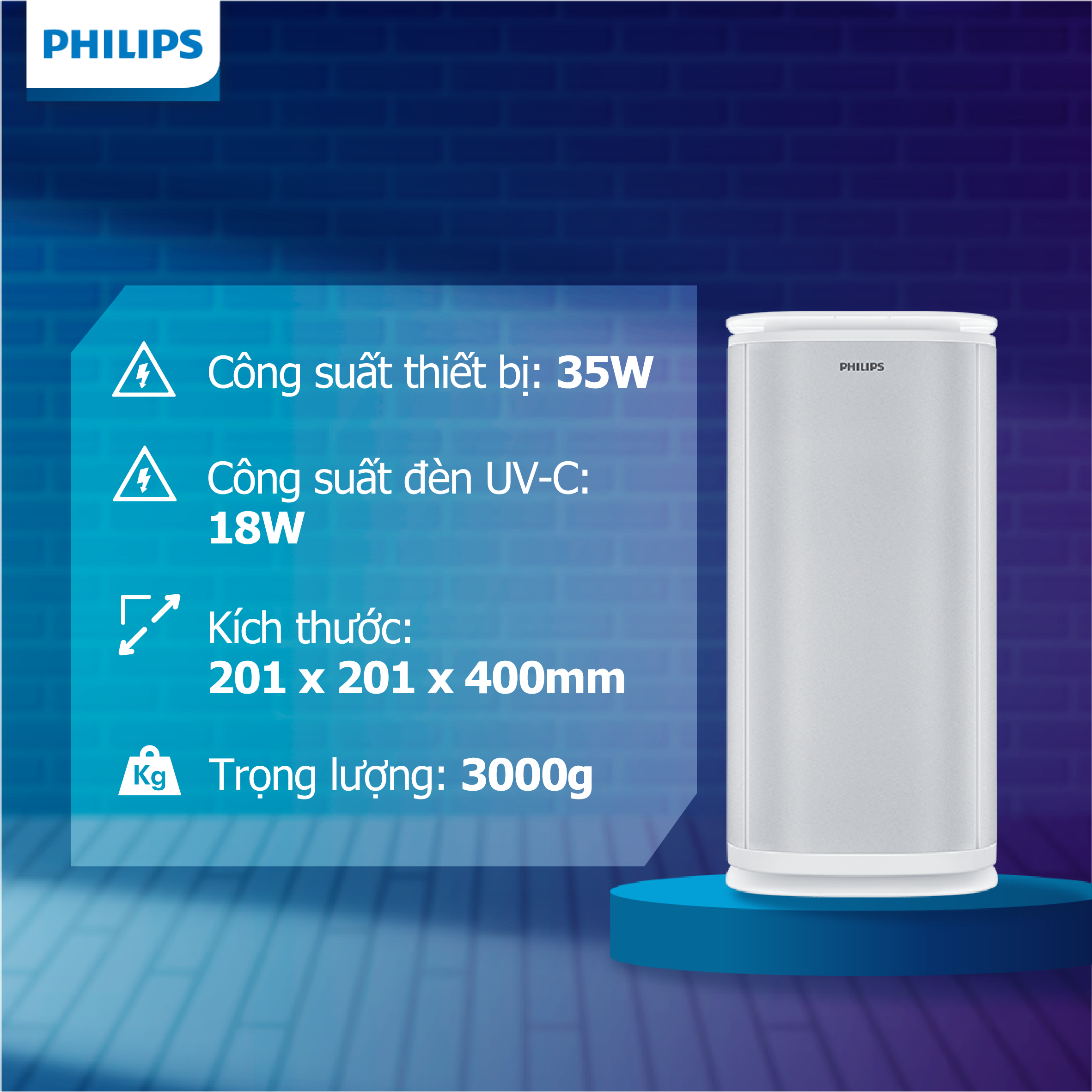 Thiết bị khử trùng không khí Philips UVC Disinfection Air Cleaner