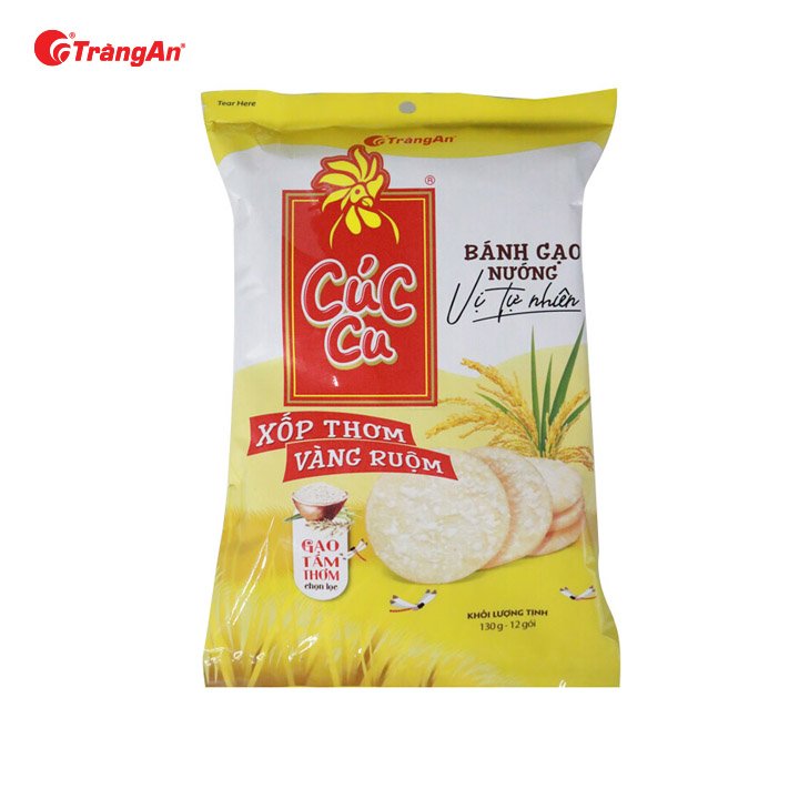 Thùng 20 Gói Bánh Gạo Cúc Cu Vị Ngọt Tự Nhiên, 130g/gói