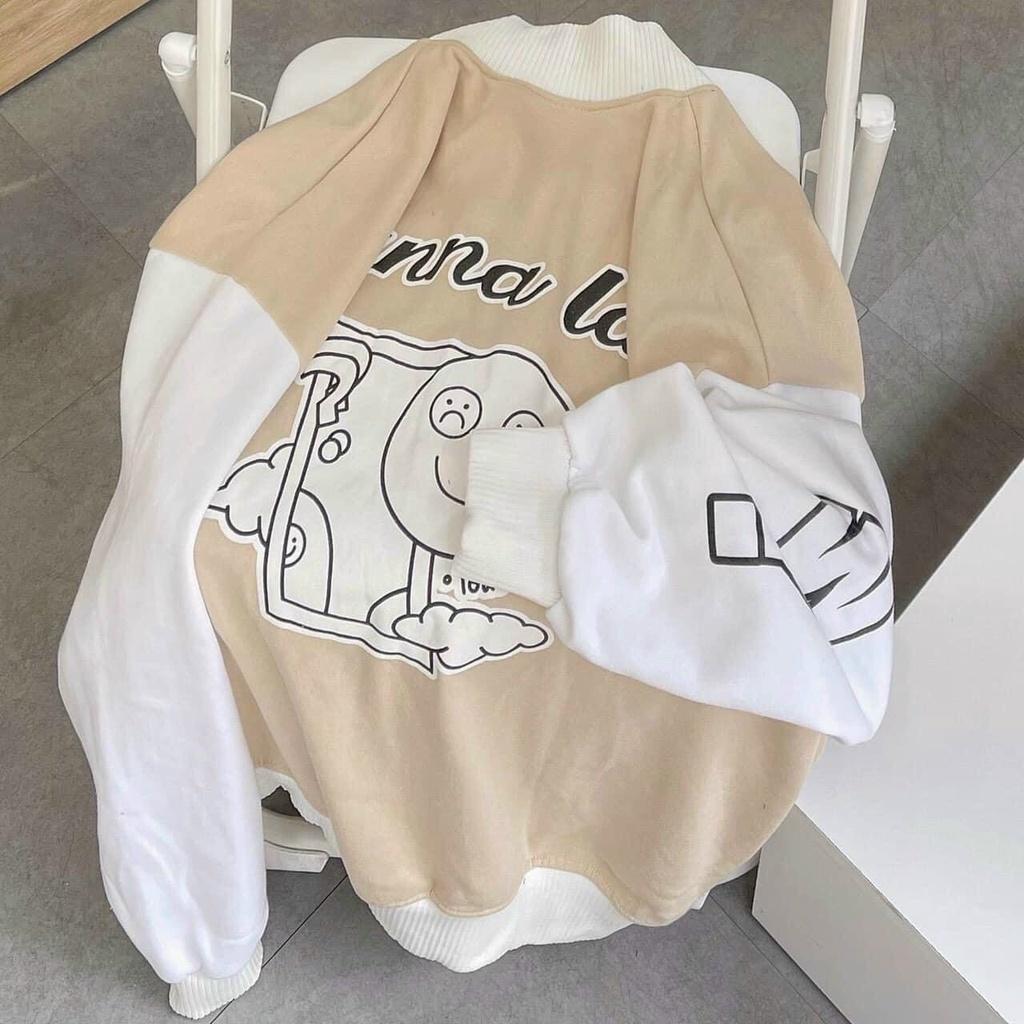 Áo Khoác Bomber Cardigan Nỉ Bông LAB Form Rộng Basic Varsity Nam Nữ Unisex Couple Phong Cách Ulzzang
