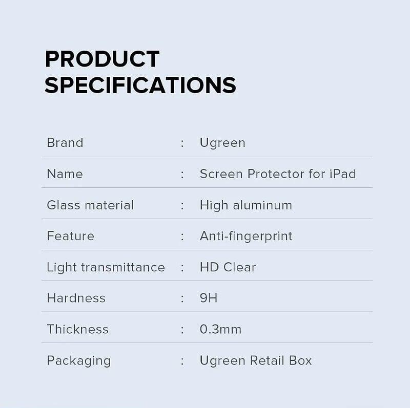 Ugreen UG60534SP115TK 1 miếng dán kính cường lực bảo vệ HD cho iPad Pro 11inch - HÀNG CHÍNH HÃNG